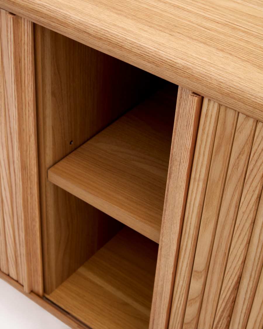 Buffet Mailen 2 portes en placage de frêne avec finition naturelle 180 x 75 cm