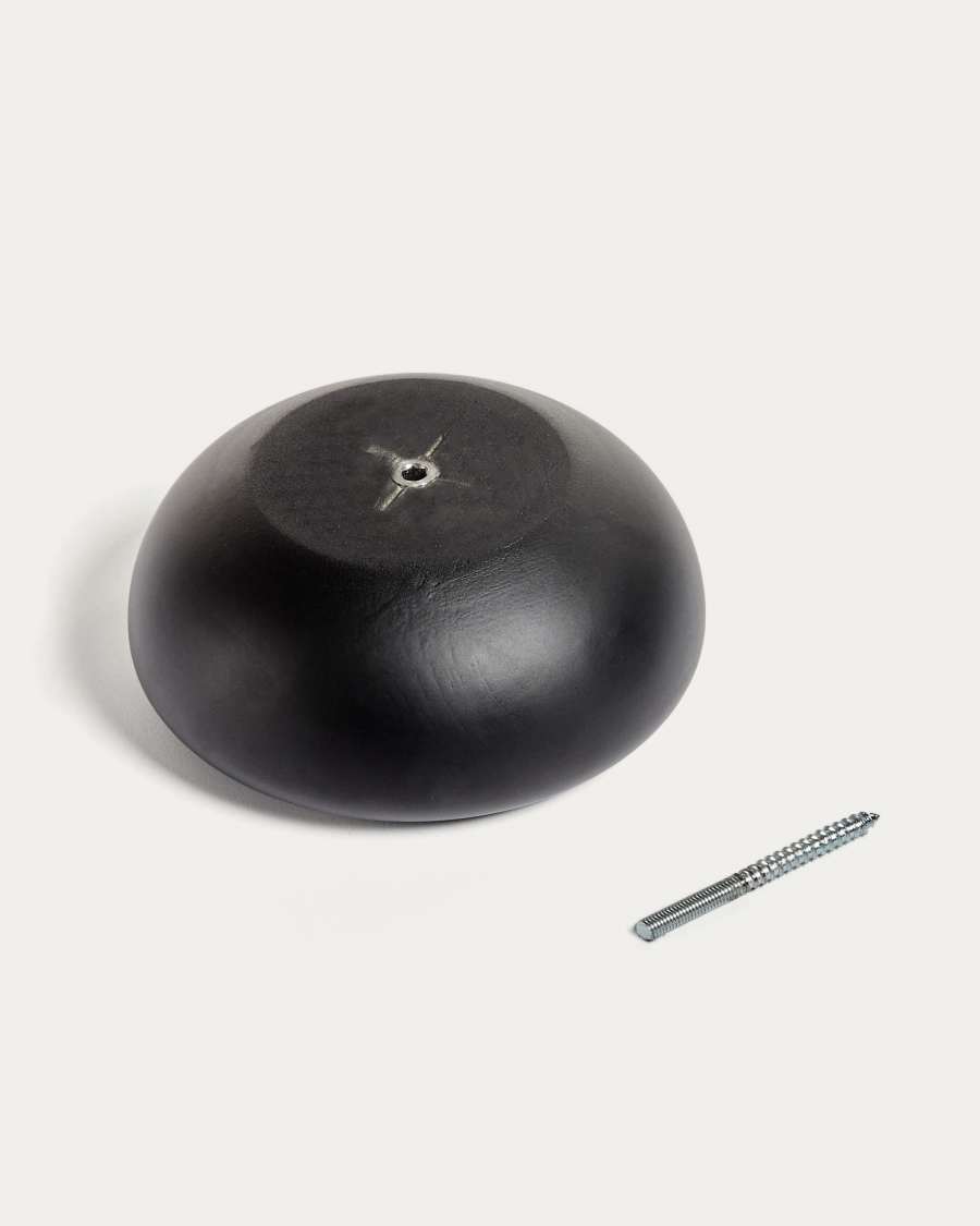 Nadue set of 3 solid beech wood wall hooks with a black finish