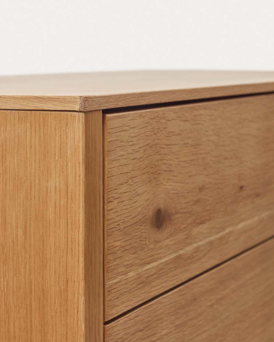 Highboard Alguema 2 Türen aus Eichenfurnier mit natürlichem Finish 100 x 163,5 cm