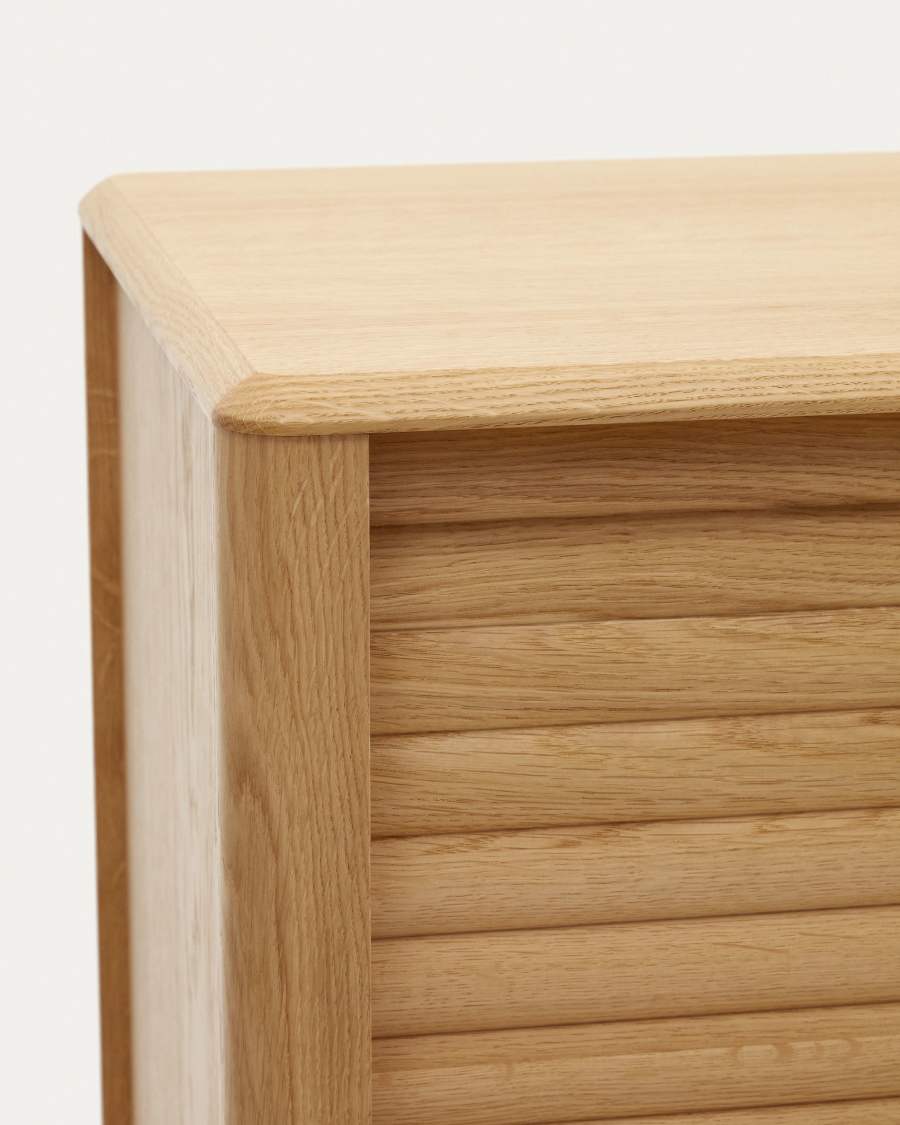 Buffet Lenon 1 porte et 3 tiroirs bois et placage chêne 105 x 85 cm FSC MIX Credit