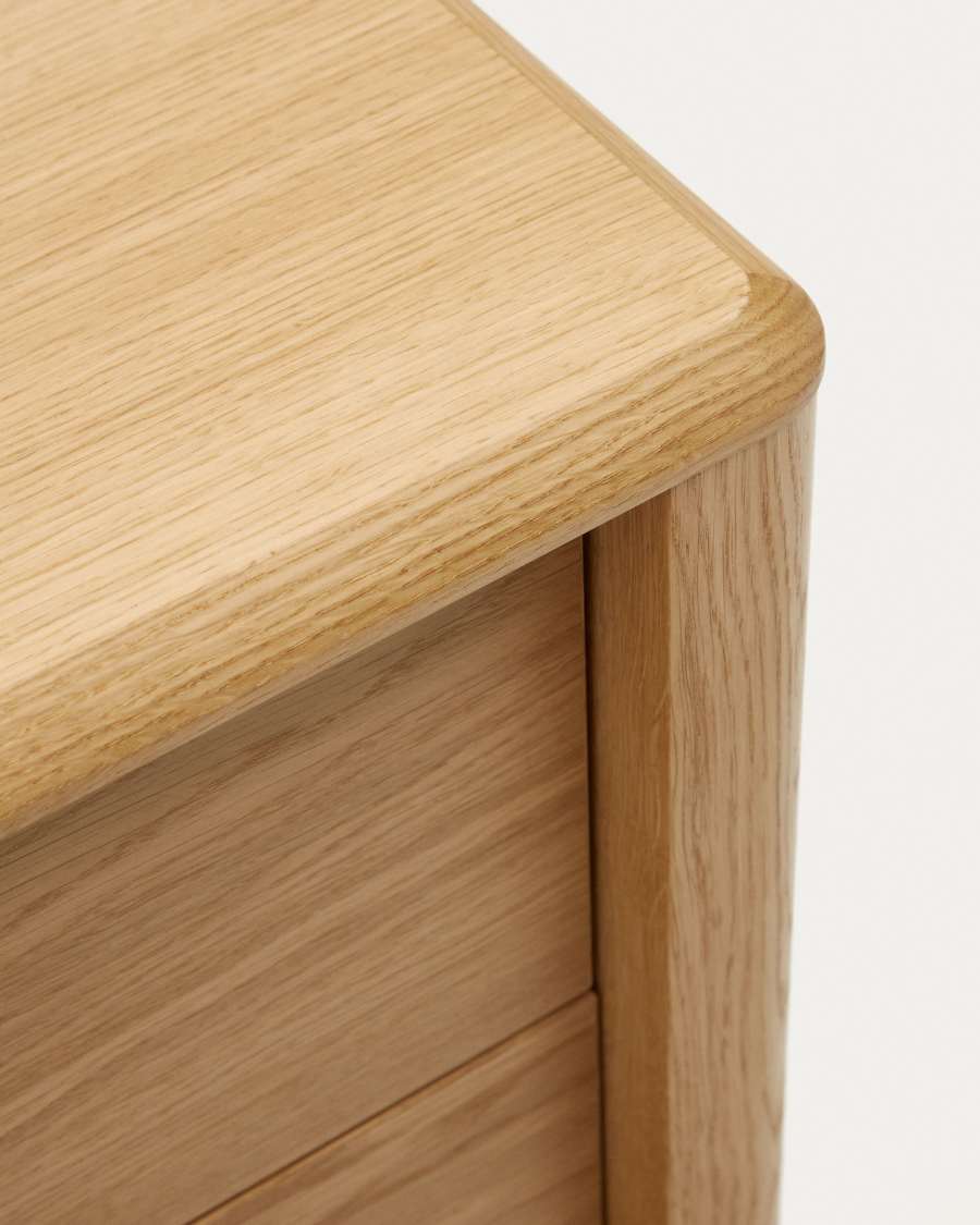 Buffet Lenon 1 porte et 3 tiroirs bois et placage chêne 105 x 85 cm FSC MIX Credit