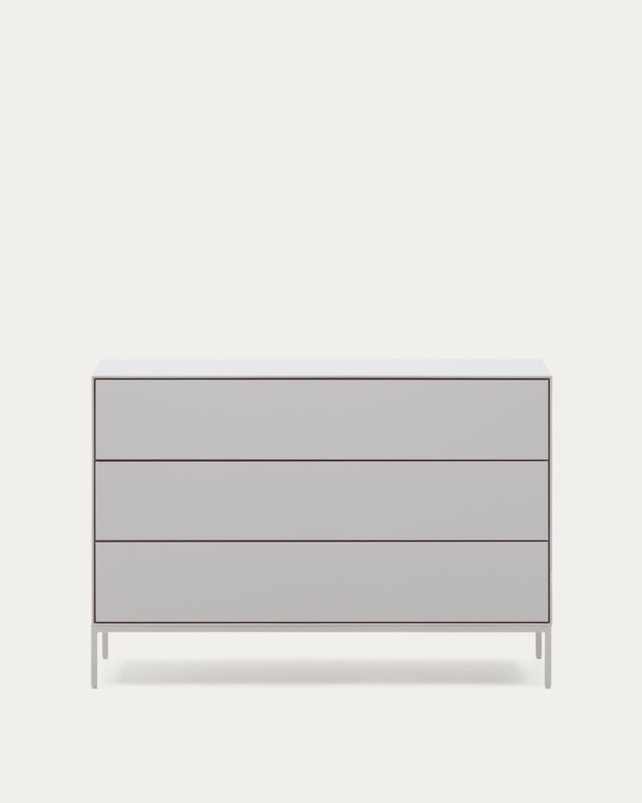 Vedrana 3-drawer chest of drawers white lacquered MDF 110 x 75 cm