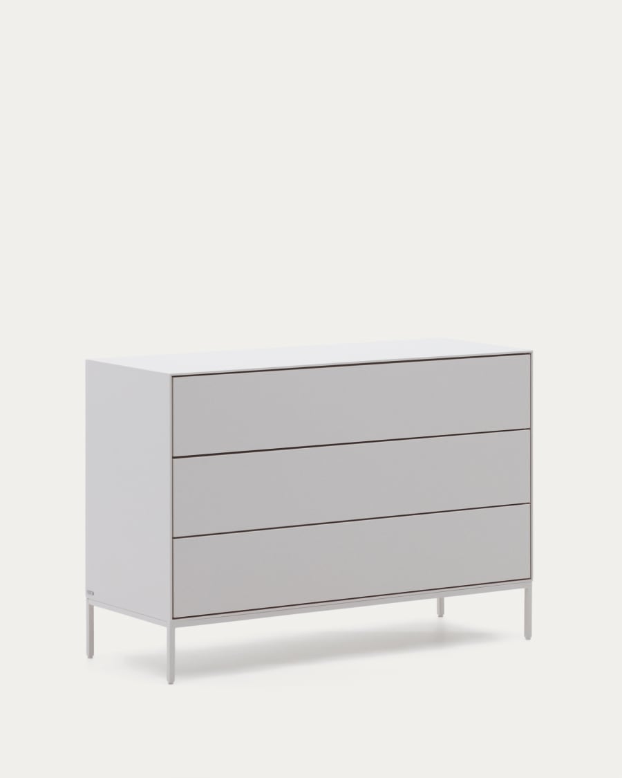 Vedrana 3-drawer chest of drawers white lacquered MDF 110 x 75 cm