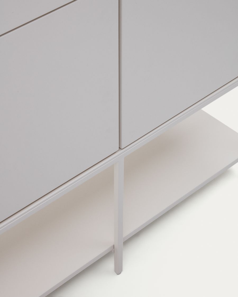 Vedrana 4-door tall sideboard white lacquered MDF 97.5 x 160 cm