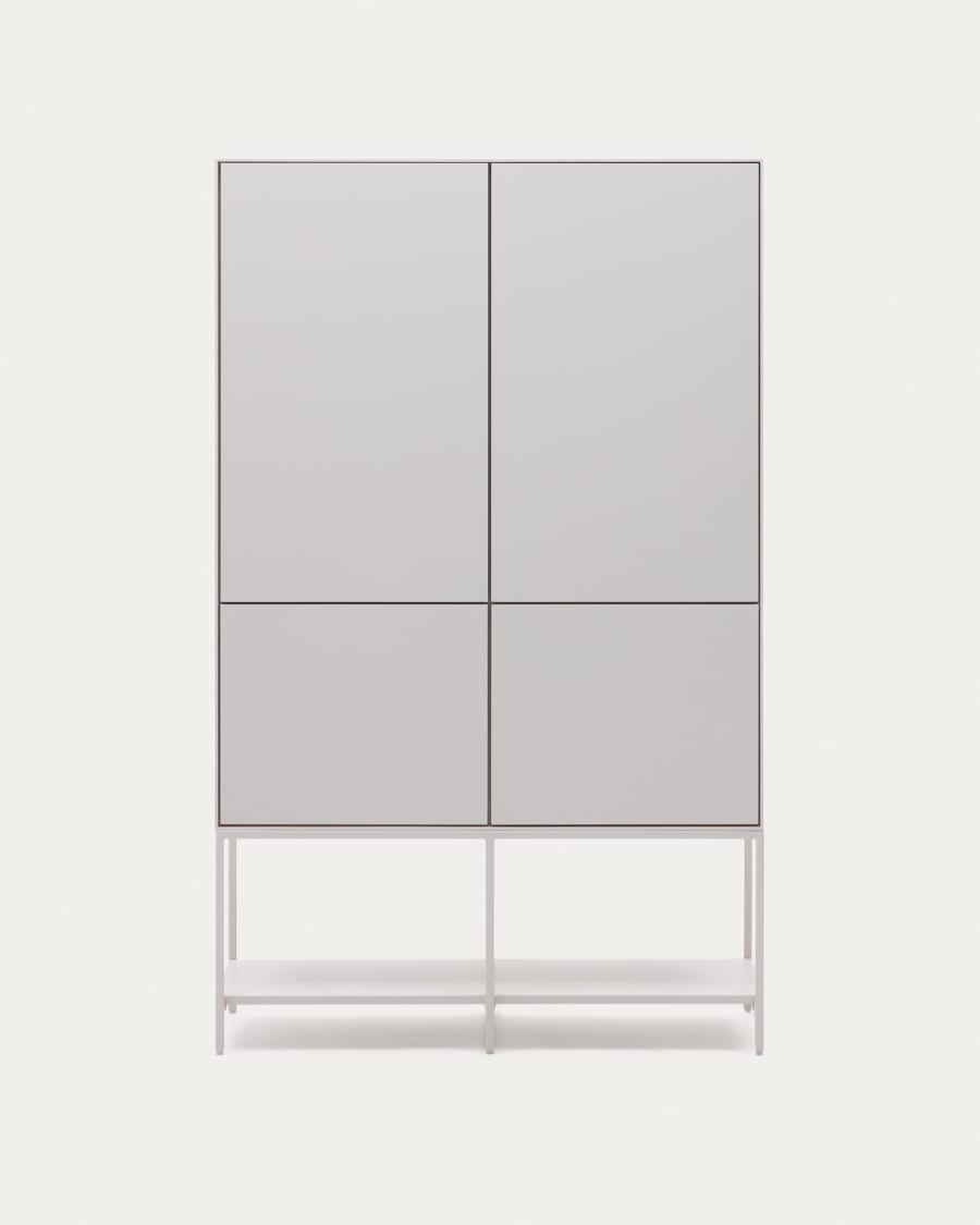Vedrana 4-door tall sideboard white lacquered MDF 97.5 x 160 cm