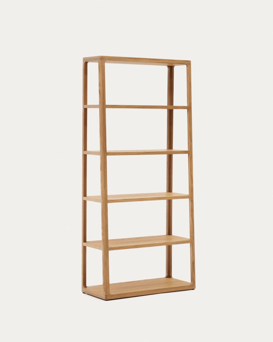 Libreria Maymai con struttura in legno massiccio di rovere 90 x 193 cm