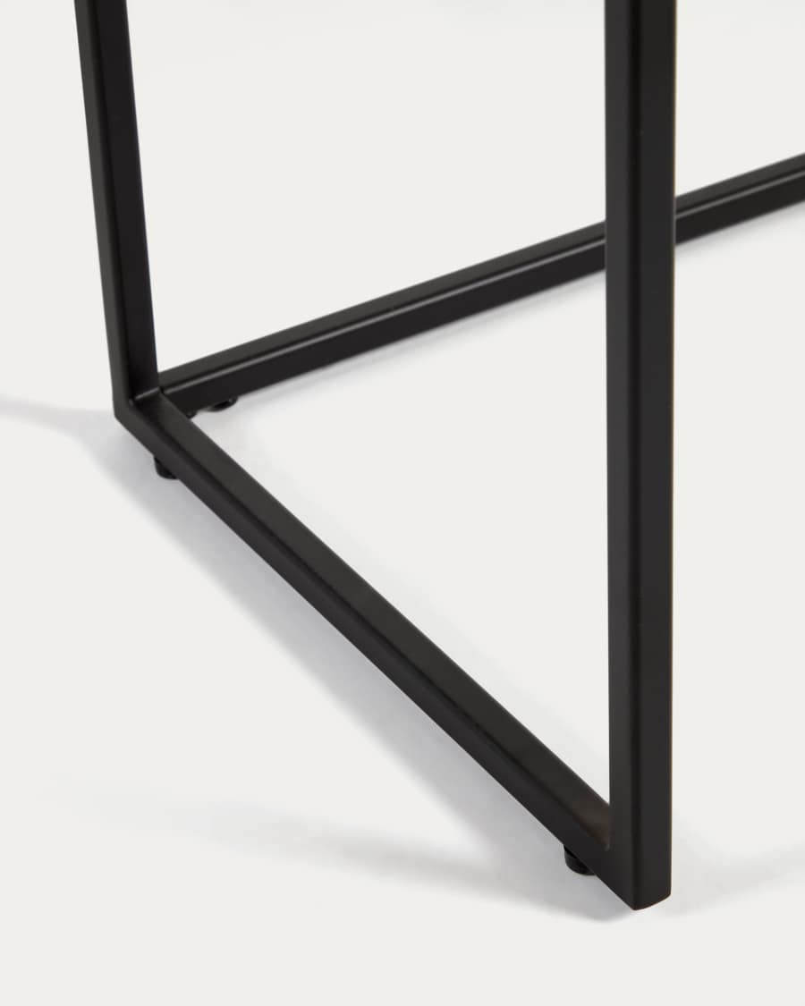 Console Yoana en placage de chêne et structure en métal noir 120 x 80 cm