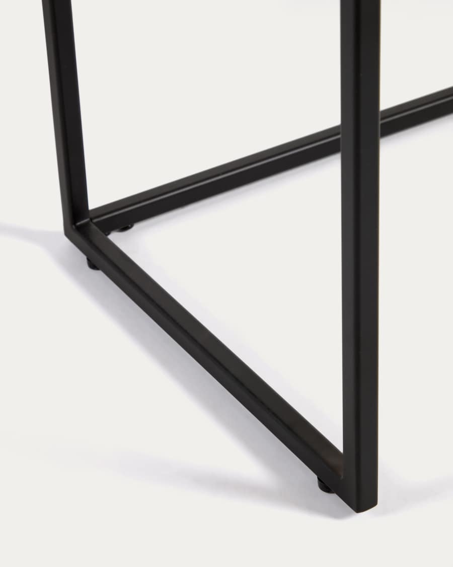 Yoana Konsolentisch Nussholzfurnier schwarz lackiertes Metallgestell 120 x 80 cm