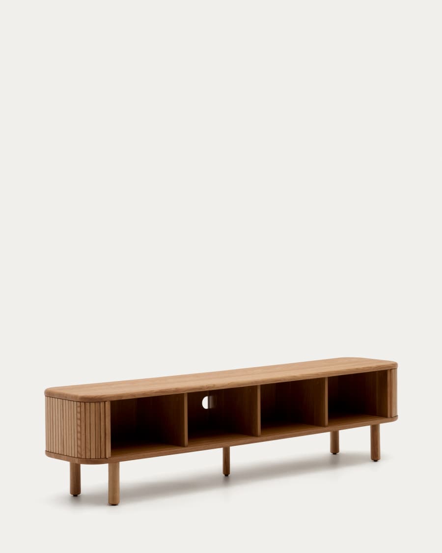 Mailen 2 door TV stand in ash veneer with a natural finish 200 x 50 cm