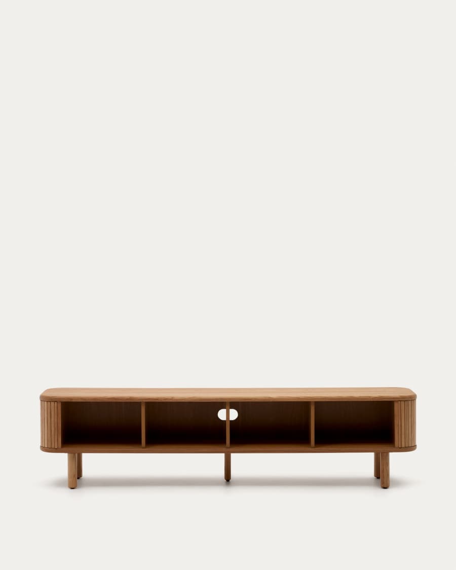 Mailen 2 door TV stand in ash veneer with a natural finish 200 x 50 cm