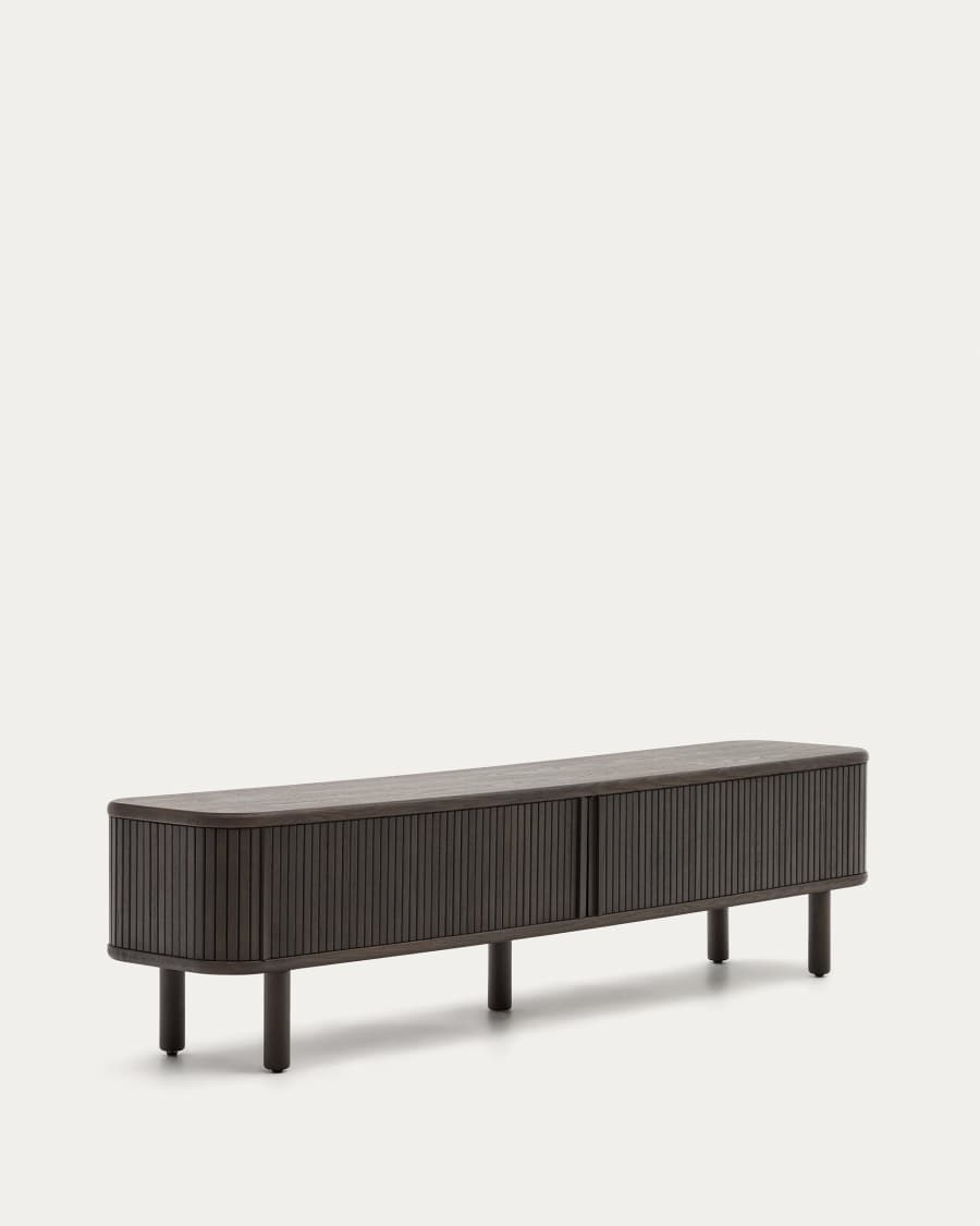 Mailen 2 door TV stand in ash veneer with a dark finish 200 x 50 cm