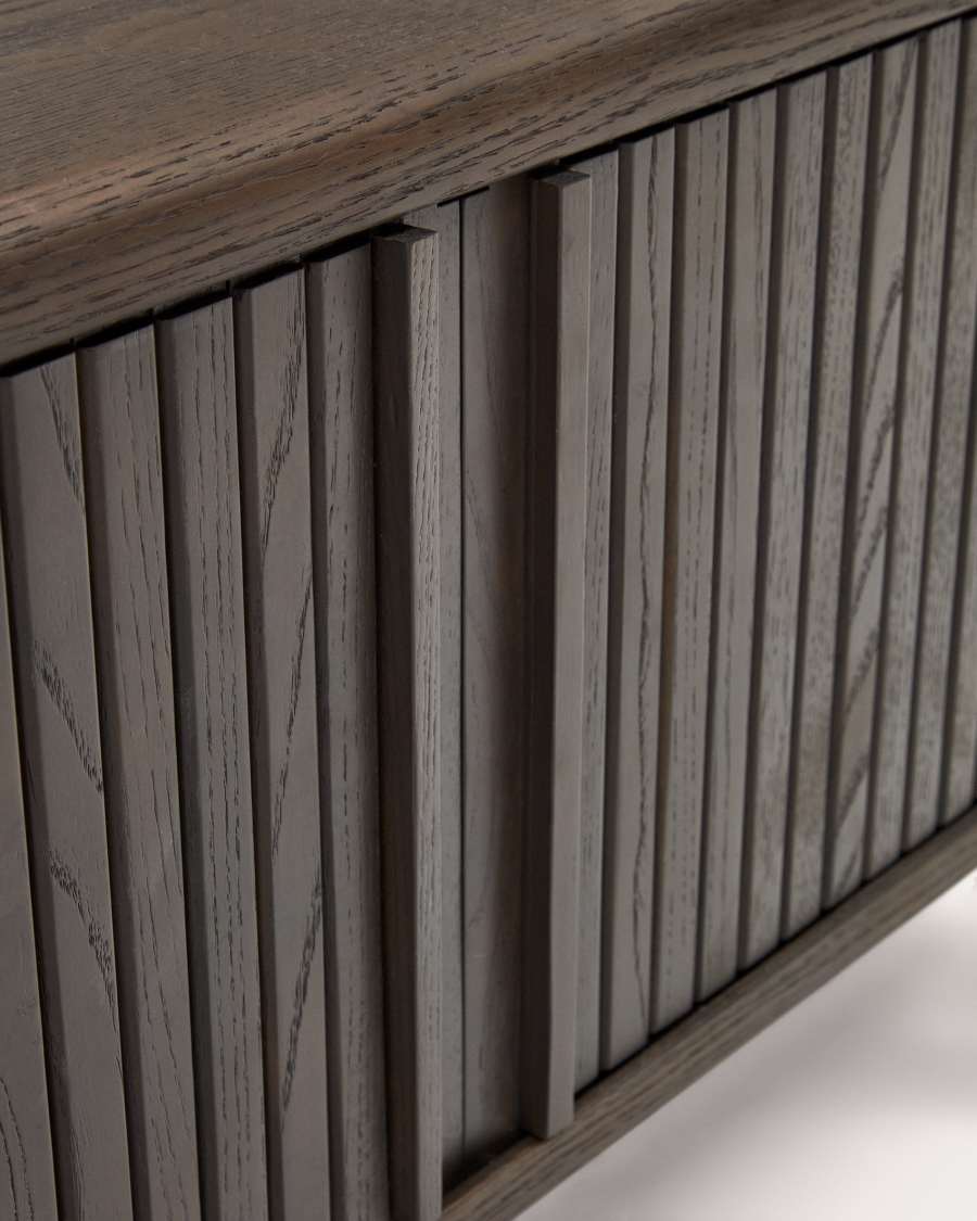 Mailen 2 door TV stand in ash veneer with a dark finish 120 x 50 cm