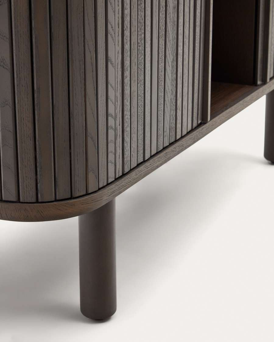 Mailen Highboard 2 Türen mit Eschenfurnier und dunklem Finish 110 x 160 cm