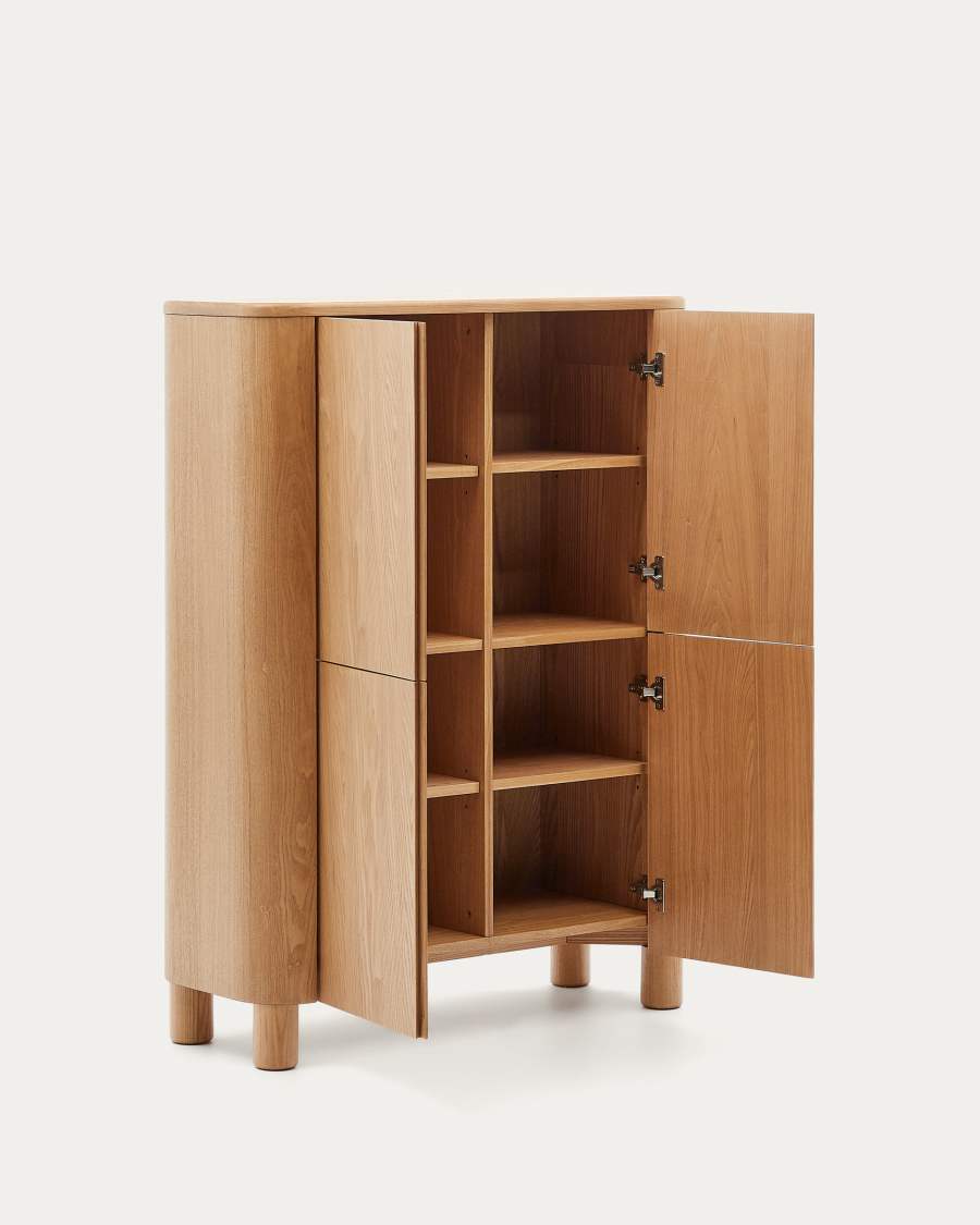 Salaya tall sideboard in  ash plywood FSC Mix Credit, 100 x 134 cm