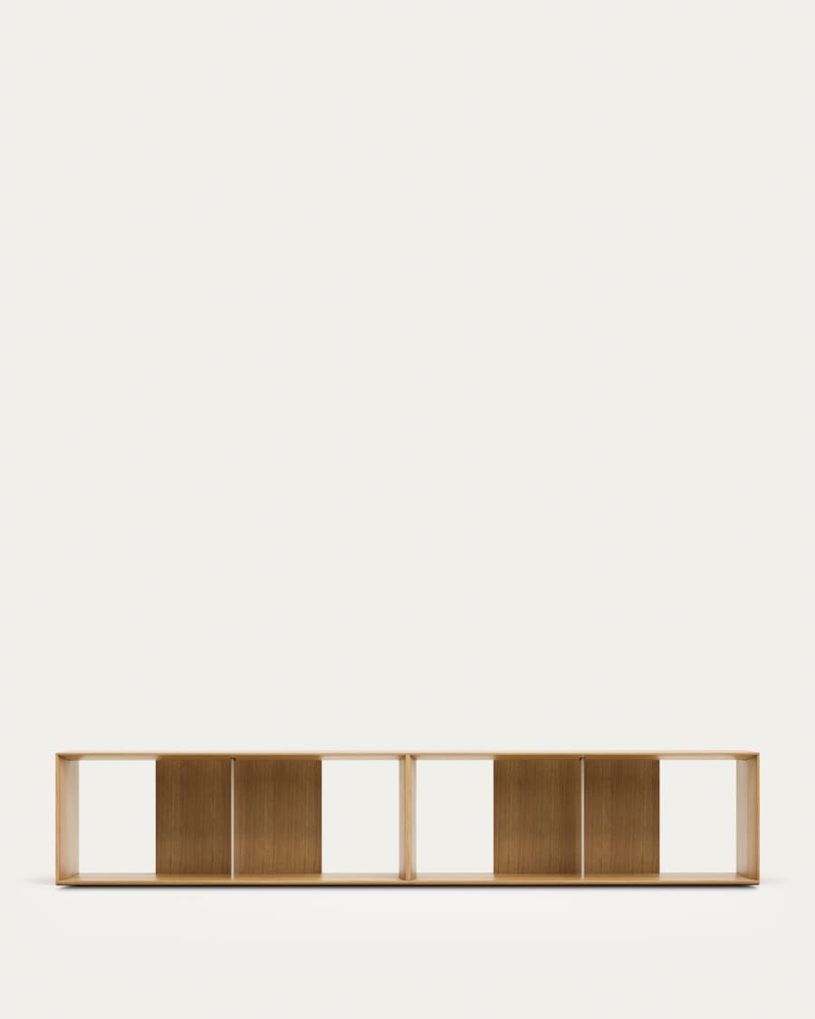 Litto set of 2 modular shelving units in oak wood veneer, 101 x 76 cm