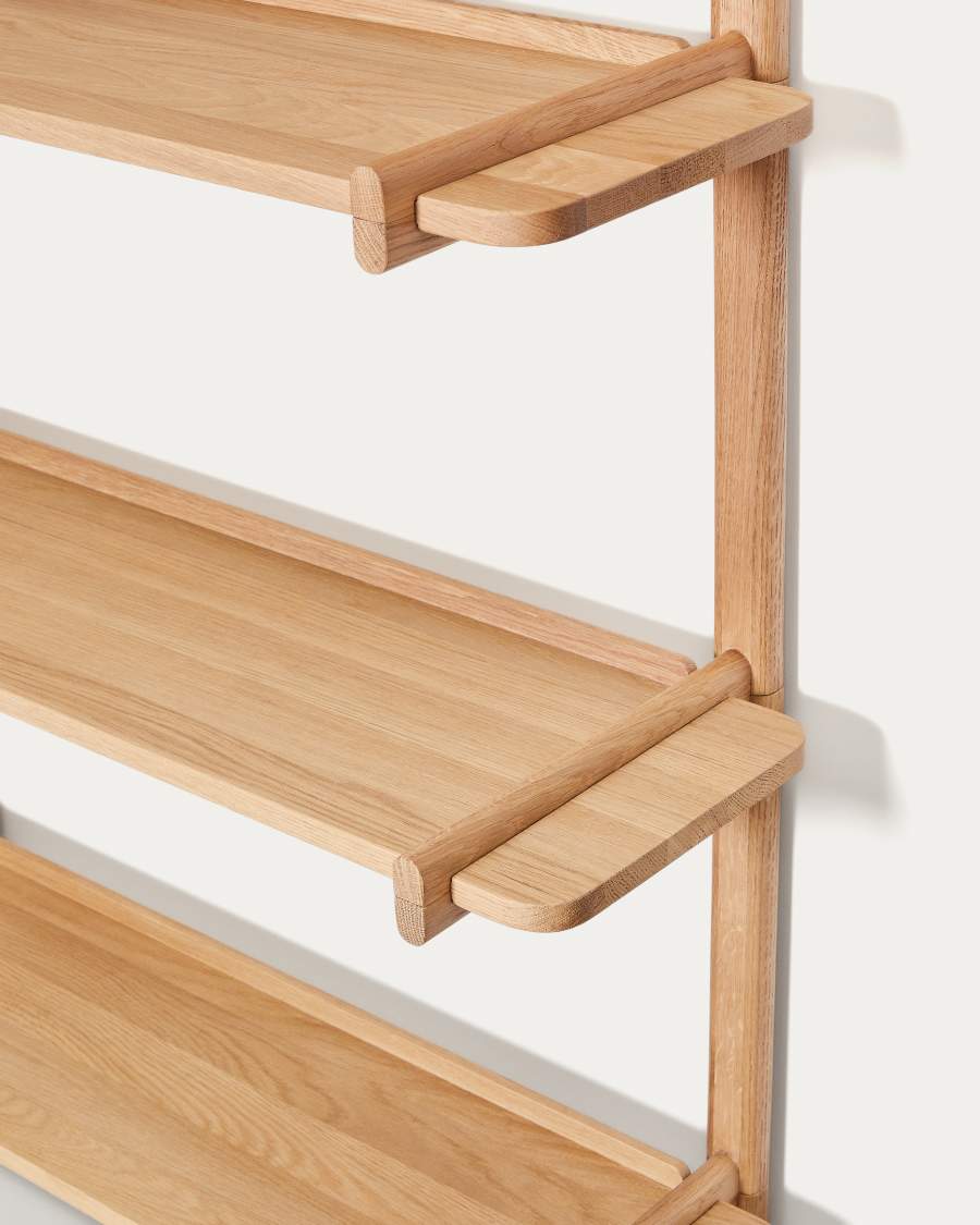 Sitra modular shelf, 6 solid oak wood shelves in a natural finish, 110 cm, FSC Mix Credit
