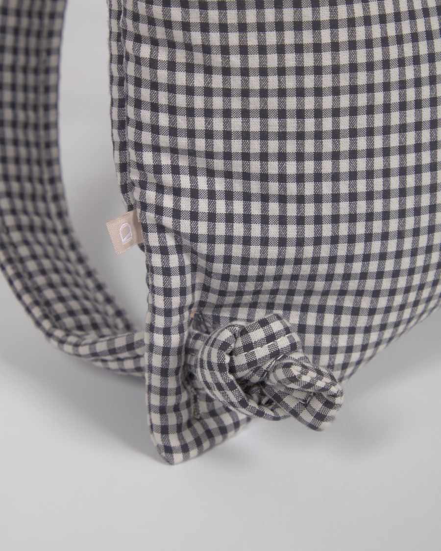 Vilanina children's backpack in Vichy black and white checks