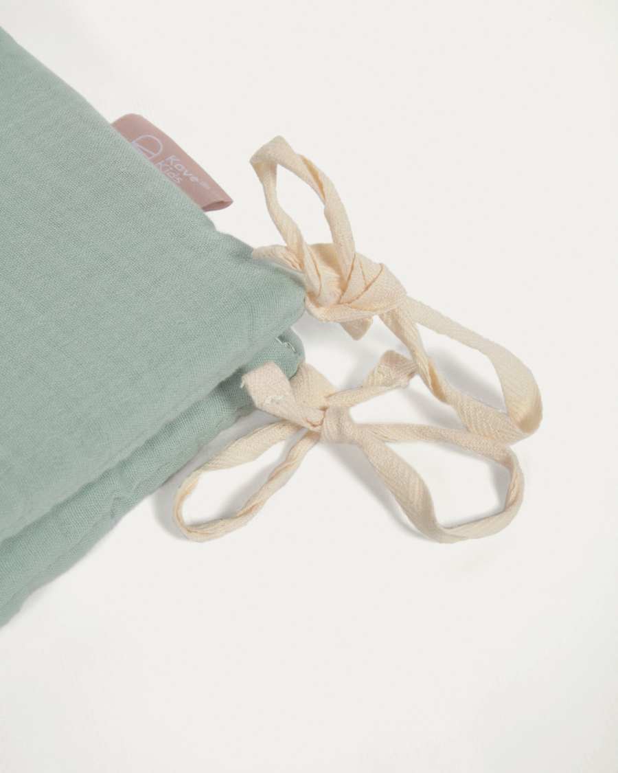 Yamile cot mattress protector 100% organic cotton (GOTS) in turquoise 180 x 30 cm