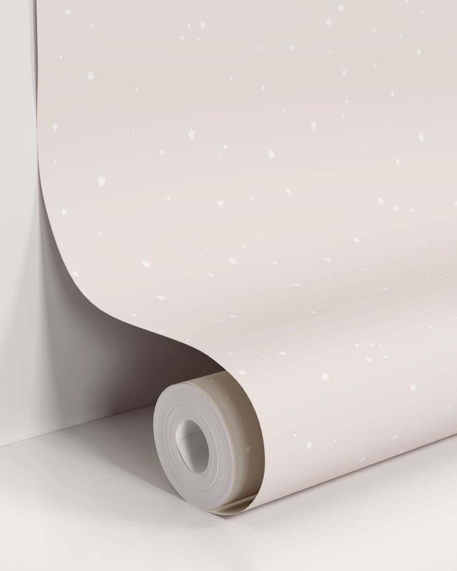 Ludmila beige wallpaper with white star print 10 x 0.53 m FSC MIX Credit