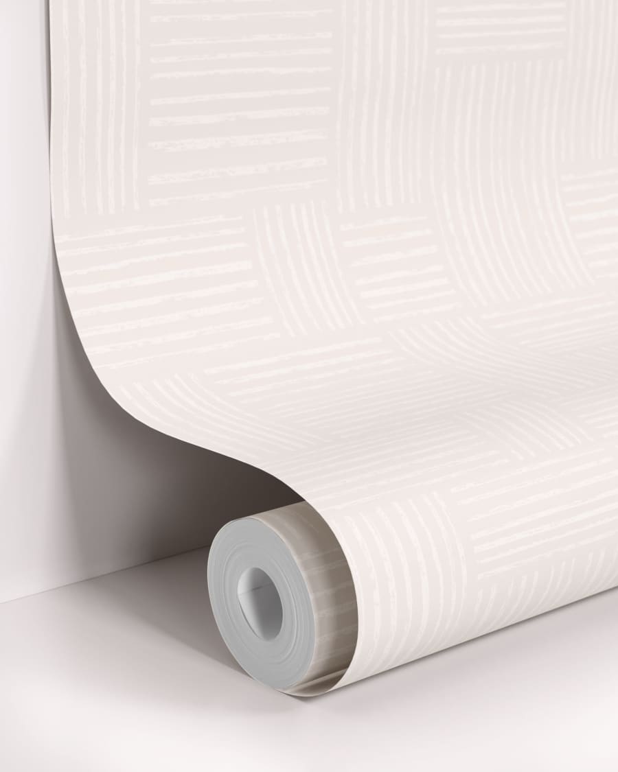 Trudy wallpaper with grey weave pattern, 10 x 0,53 m FSC MIX Credit