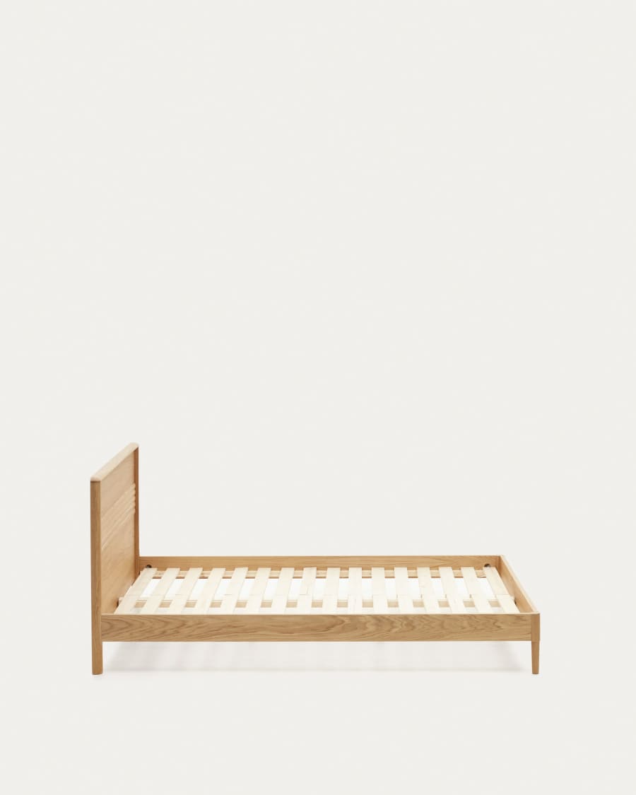 Lenon bed in solid oak and oak wood veneer for 180 x 200 cm mattresses, FSC MIX Credit