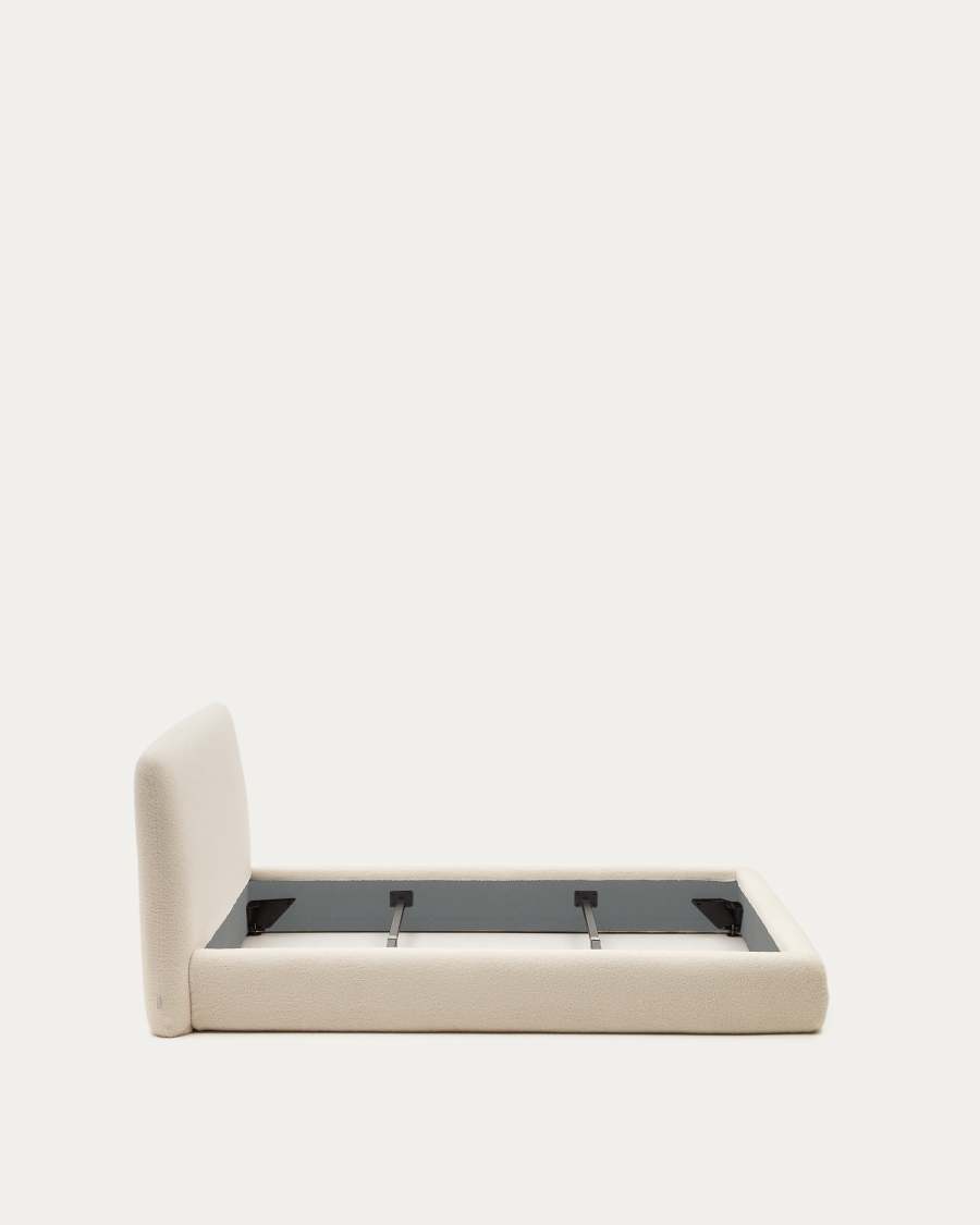 Letto sfoderabile Martina in tessuto bouclé écru per materasso da 160 x 200 cm FSC Mix Credit