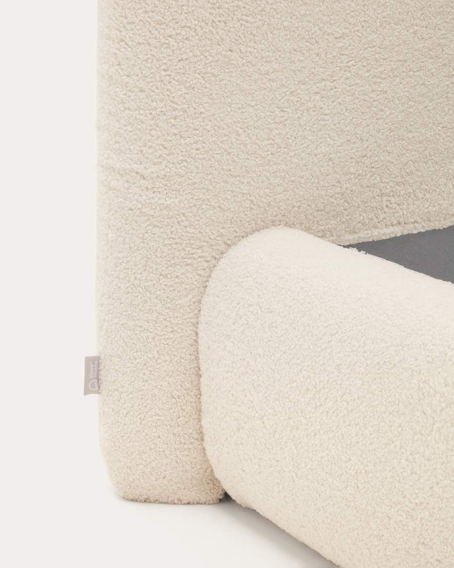 Bezug für Martina Bett in Bouclé Farbe Ecru für Matratze von 180 x 200 cm