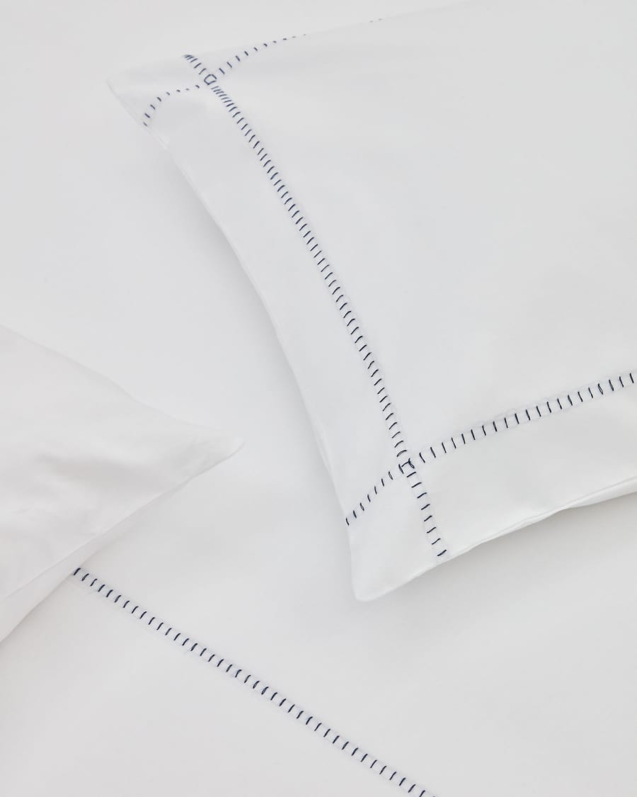 Elvia 100% cotton percale duvet cover and pillow case set, 180 thread count in white, 90 x 190cm