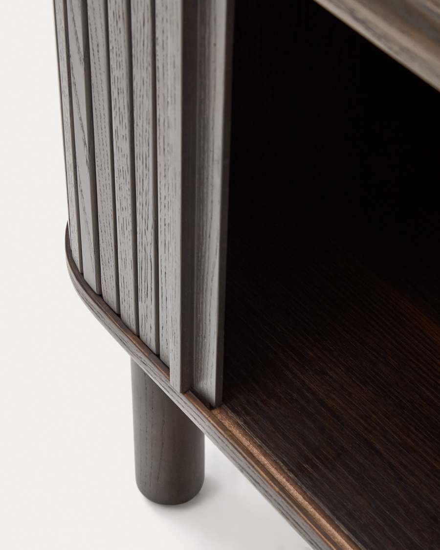 Mailen bedside table in ash veneer with a dark finish 50 x 55 cm