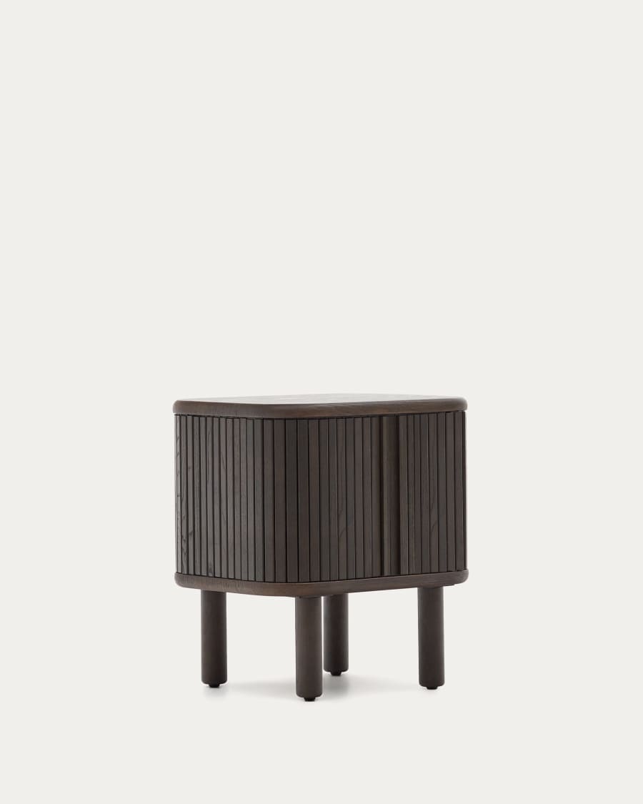 Mailen bedside table in ash veneer with a dark finish 50 x 55 cm