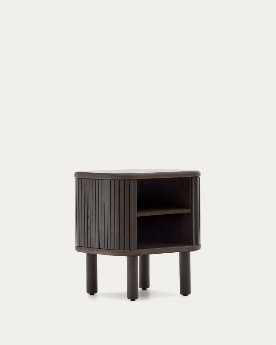 Mailen bedside table in ash veneer with a dark finish 50 x 55 cm