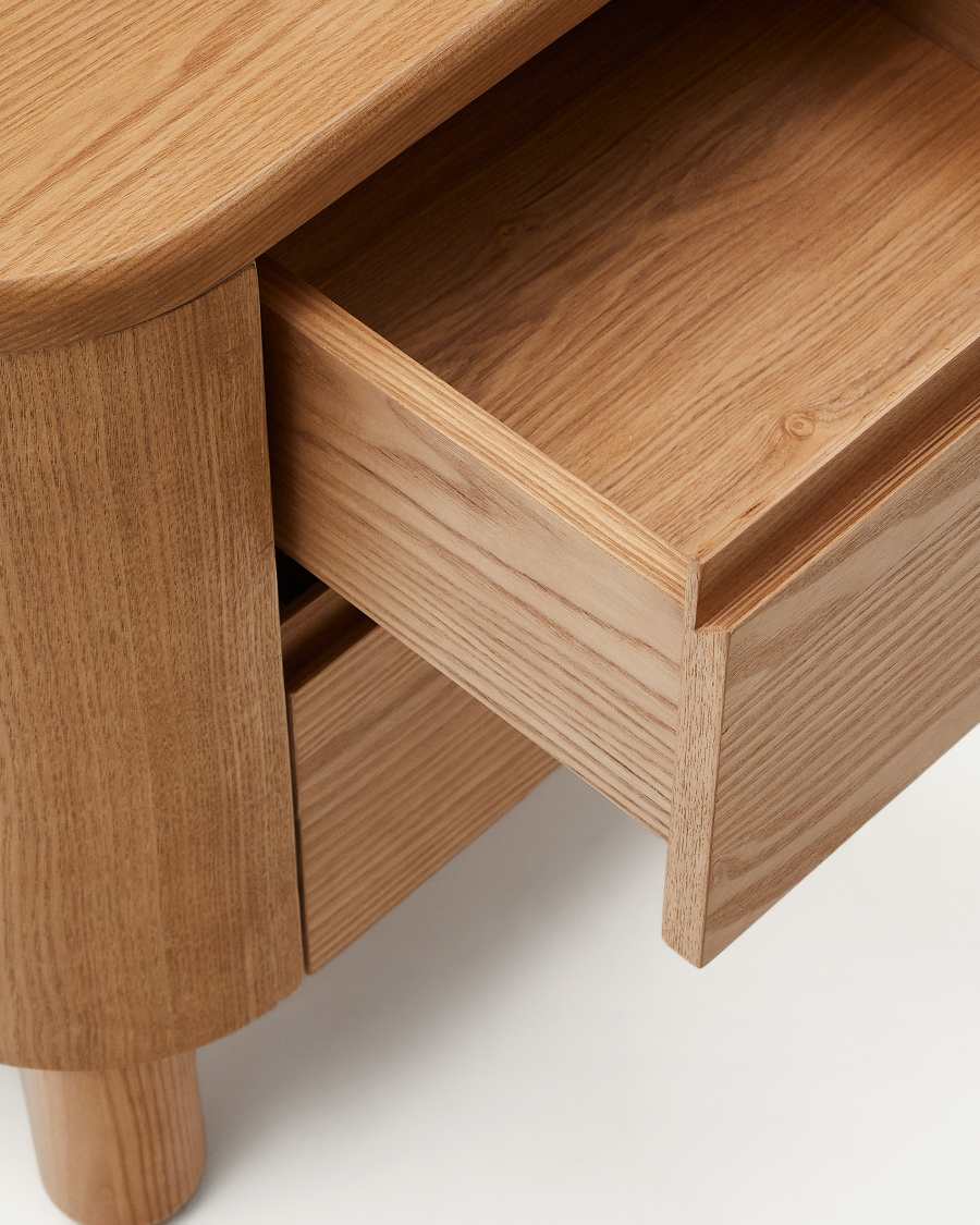 Salaya bedside table in ash plywood FSC Mix Credit, 55 cm x 50 cm