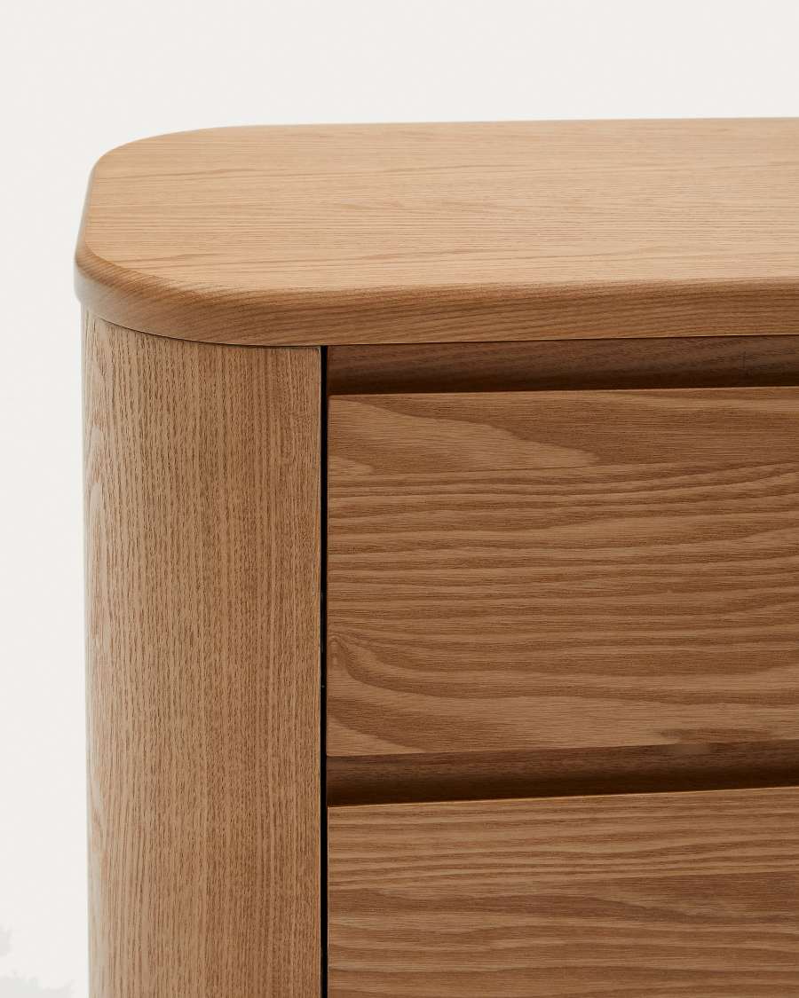 Salaya bedside table in ash plywood FSC Mix Credit, 55 cm x 50 cm