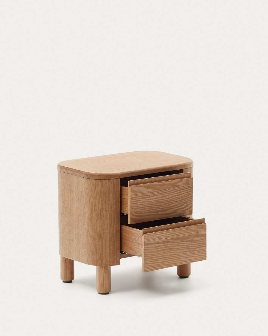 Salaya bedside table in ash plywood FSC Mix Credit, 55 cm x 50 cm