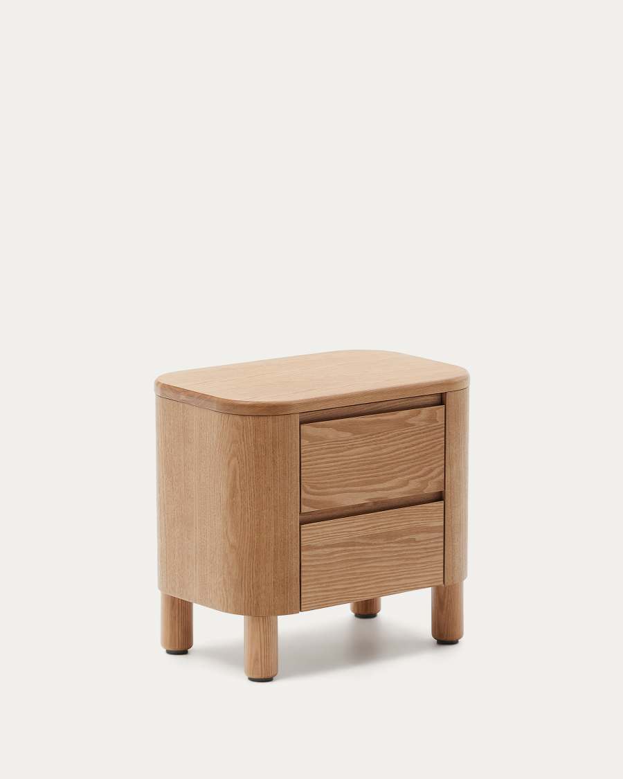 Salaya bedside table in ash plywood FSC Mix Credit, 55 cm x 50 cm