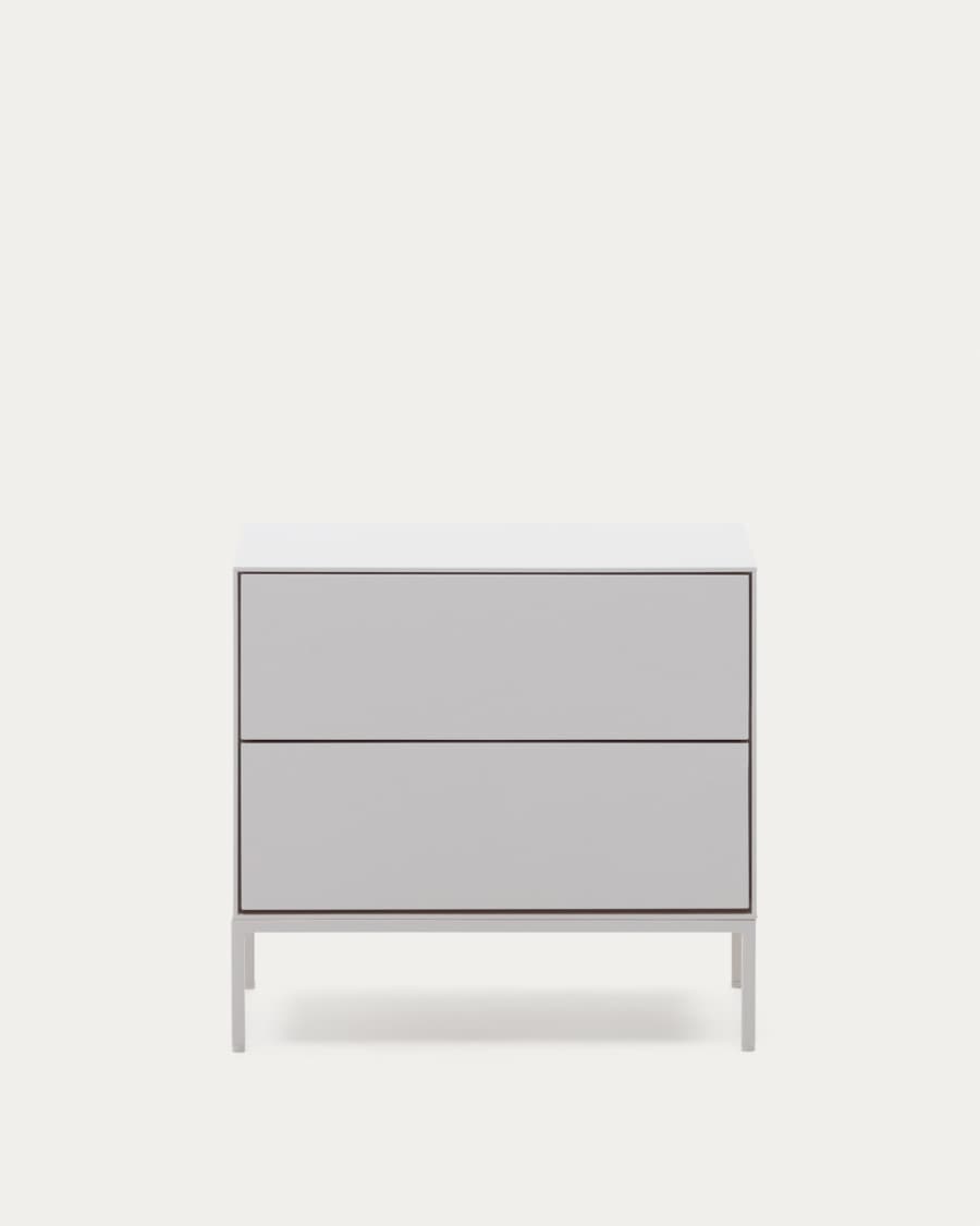 Tauleta de nit Vedrana 2 calaixos DM lacat blanc 60 x 55 cm