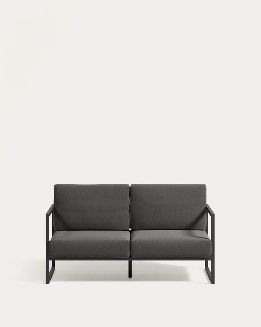 2θ καναπές Comova, 100% εξωτερικού χώρου, σκούρο γκρι και μαύρο αλουμίνιο, 150εκ