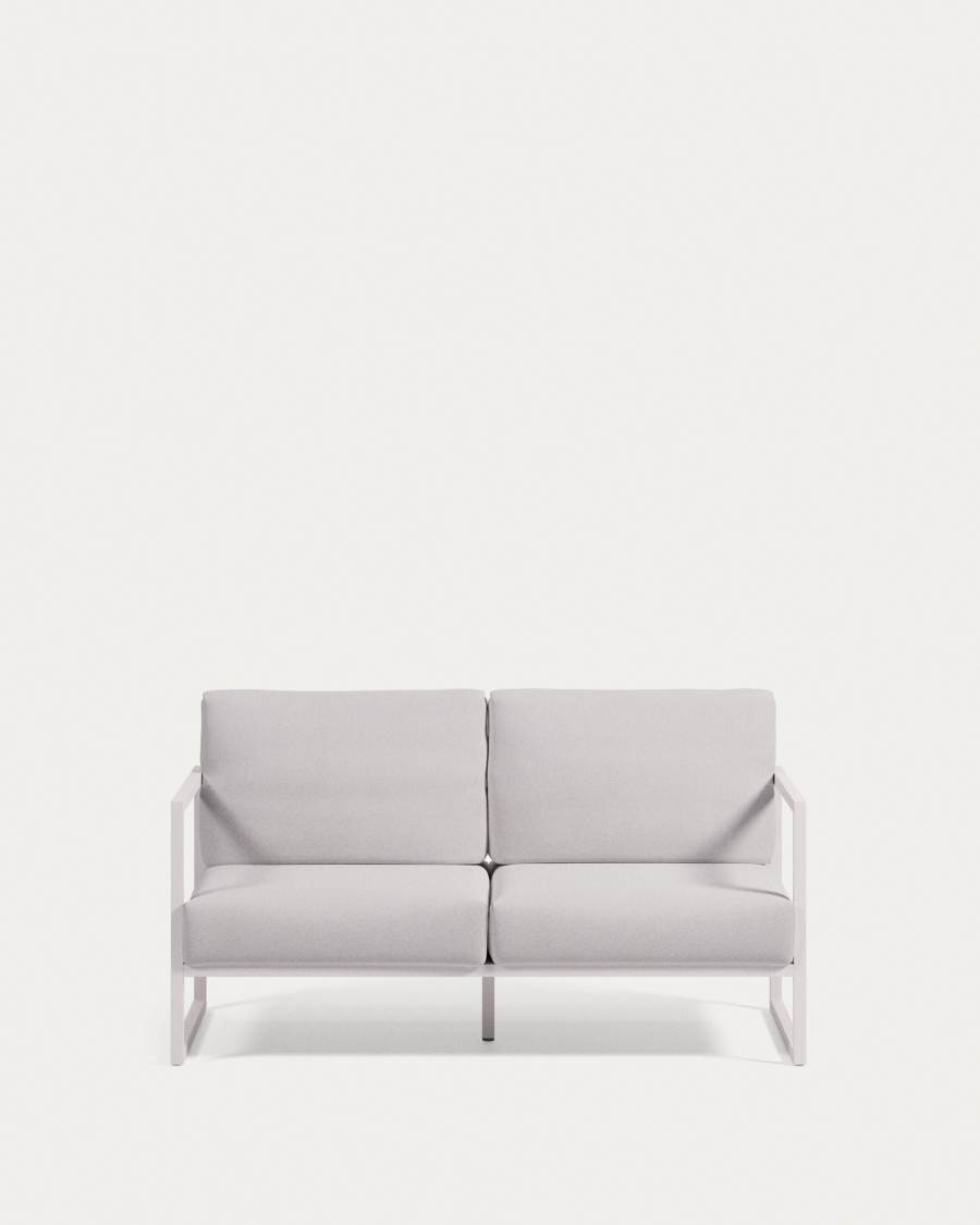 Comova 100% outdoor 2-seater sofa in white and white aluminium, 150 cm