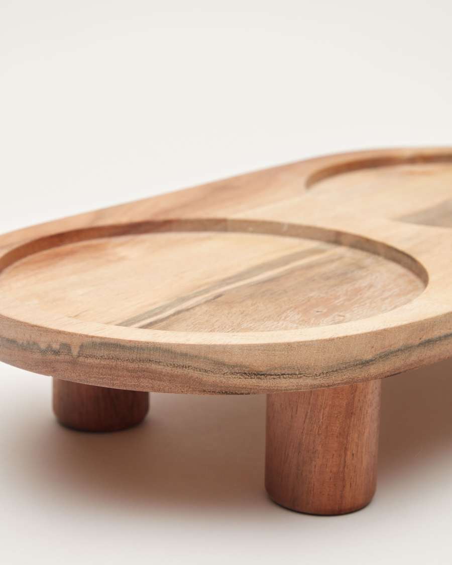 Set di 2 ciotole Dumbi bianche e marroni con supporto per animali domestici Ø 14 cm FSC 100%