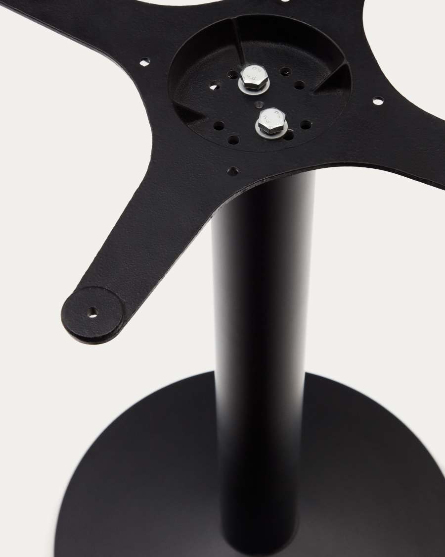 Esilda bar-table leg with large round metal base in a painted black finish