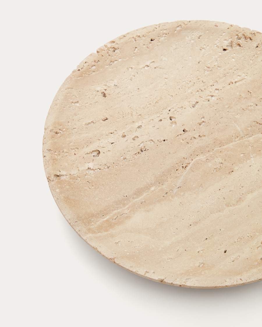 Madlena large beige travertine table centerpiece