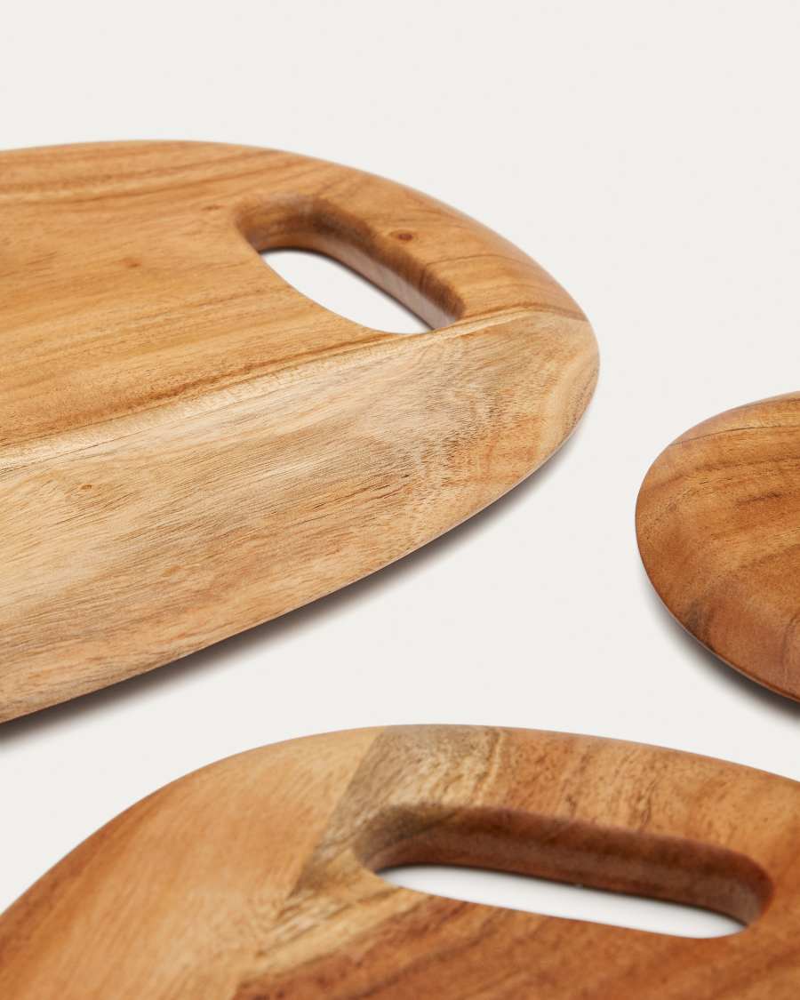 Llubi Set aus 3 Servierbrettern aus massivem Akazienholz