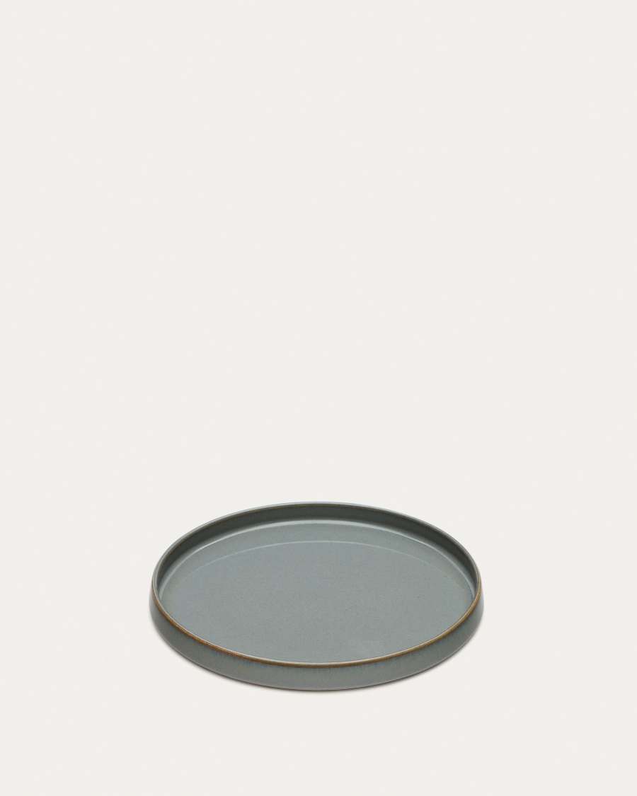 Assiette à dessert Lescala en céramique bleue