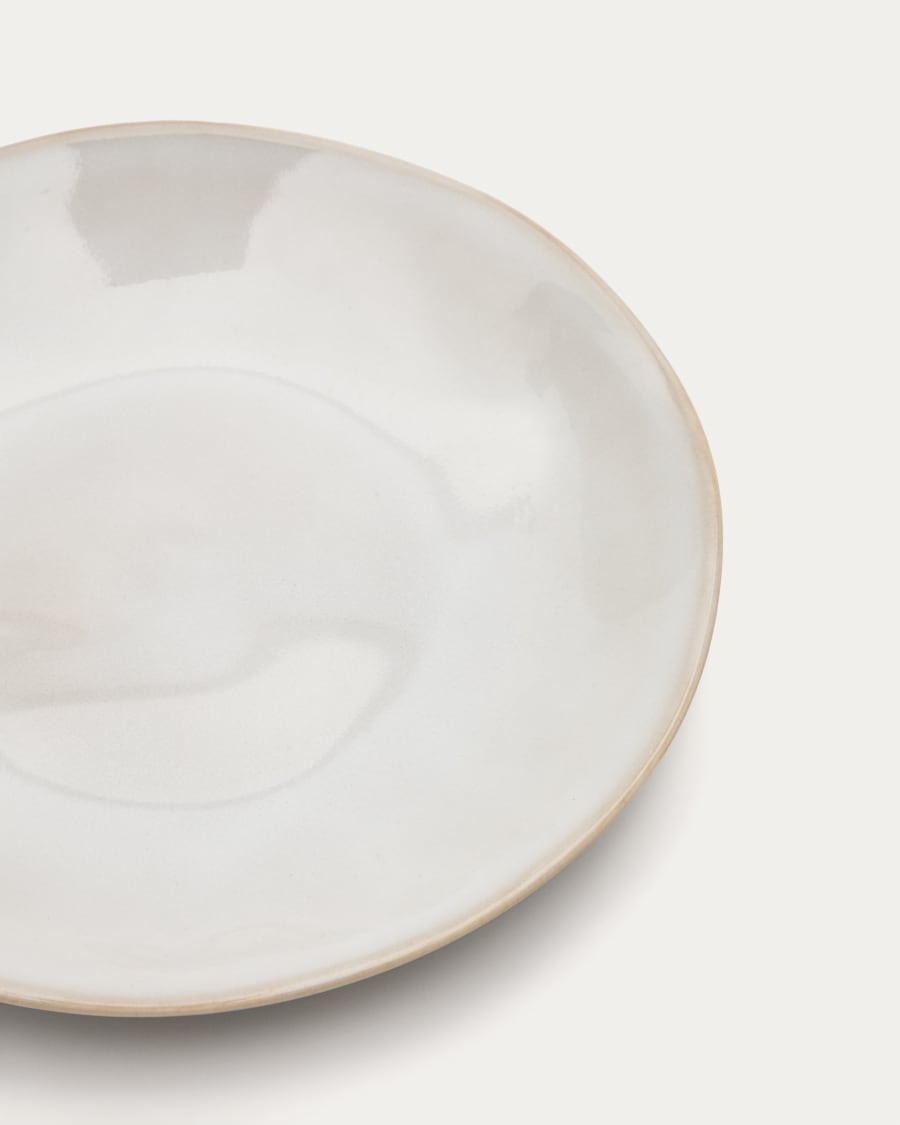 Κεραμικό πιάτο γλυκού Portbou, λευκό