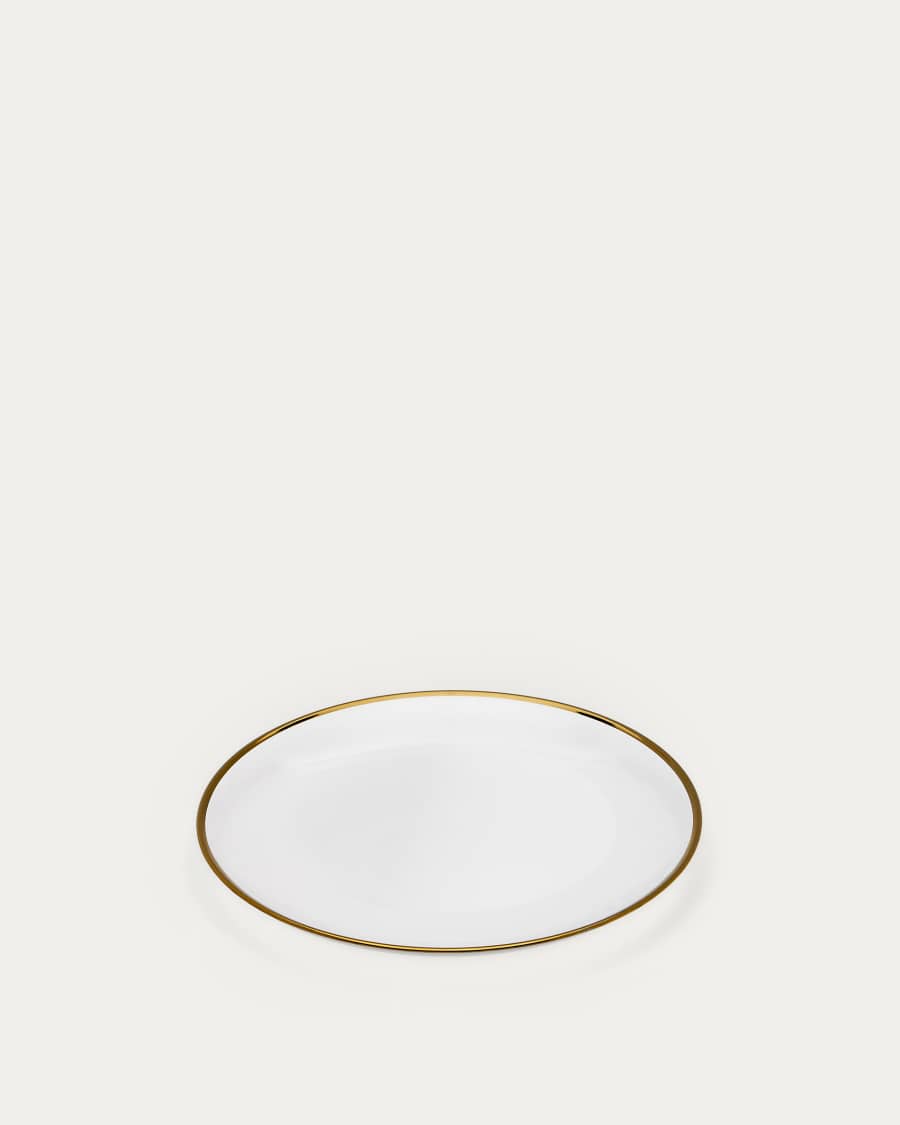 Assiette plate Nelie transparentes et détail doré