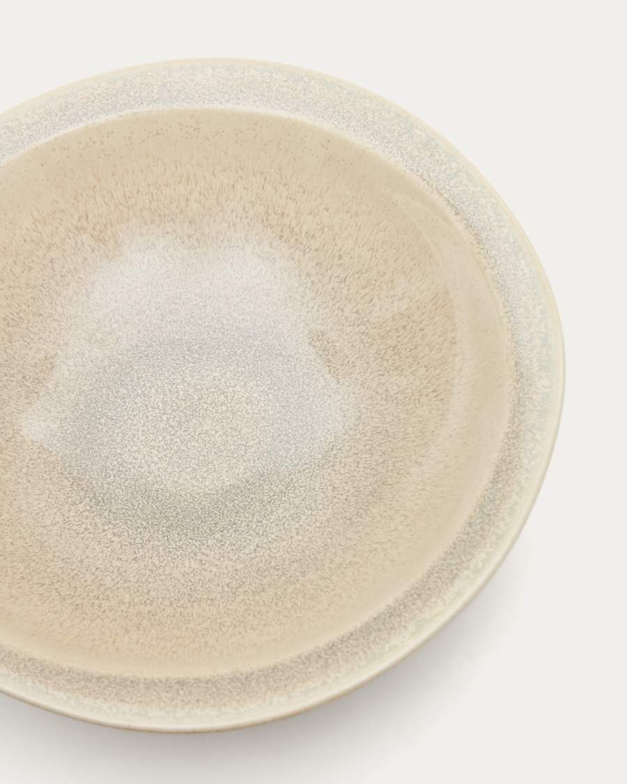 Piatto fondo Lauriana in ceramica di colore beige