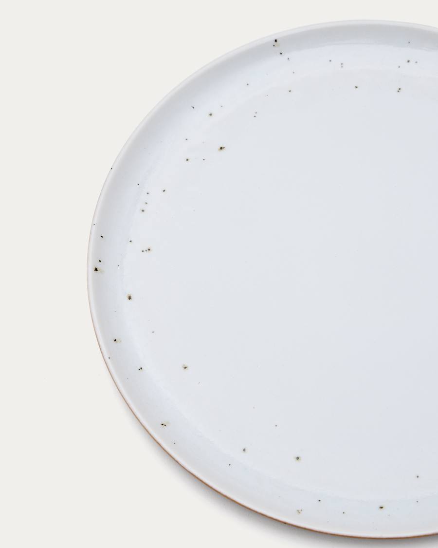 Publia white ceramic dessert plate