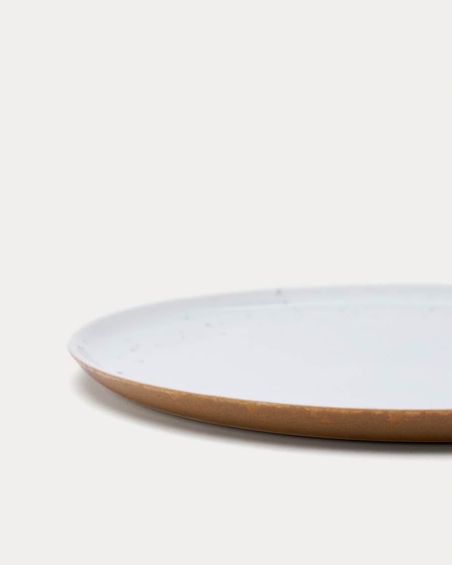 Publia white ceramic dessert plate