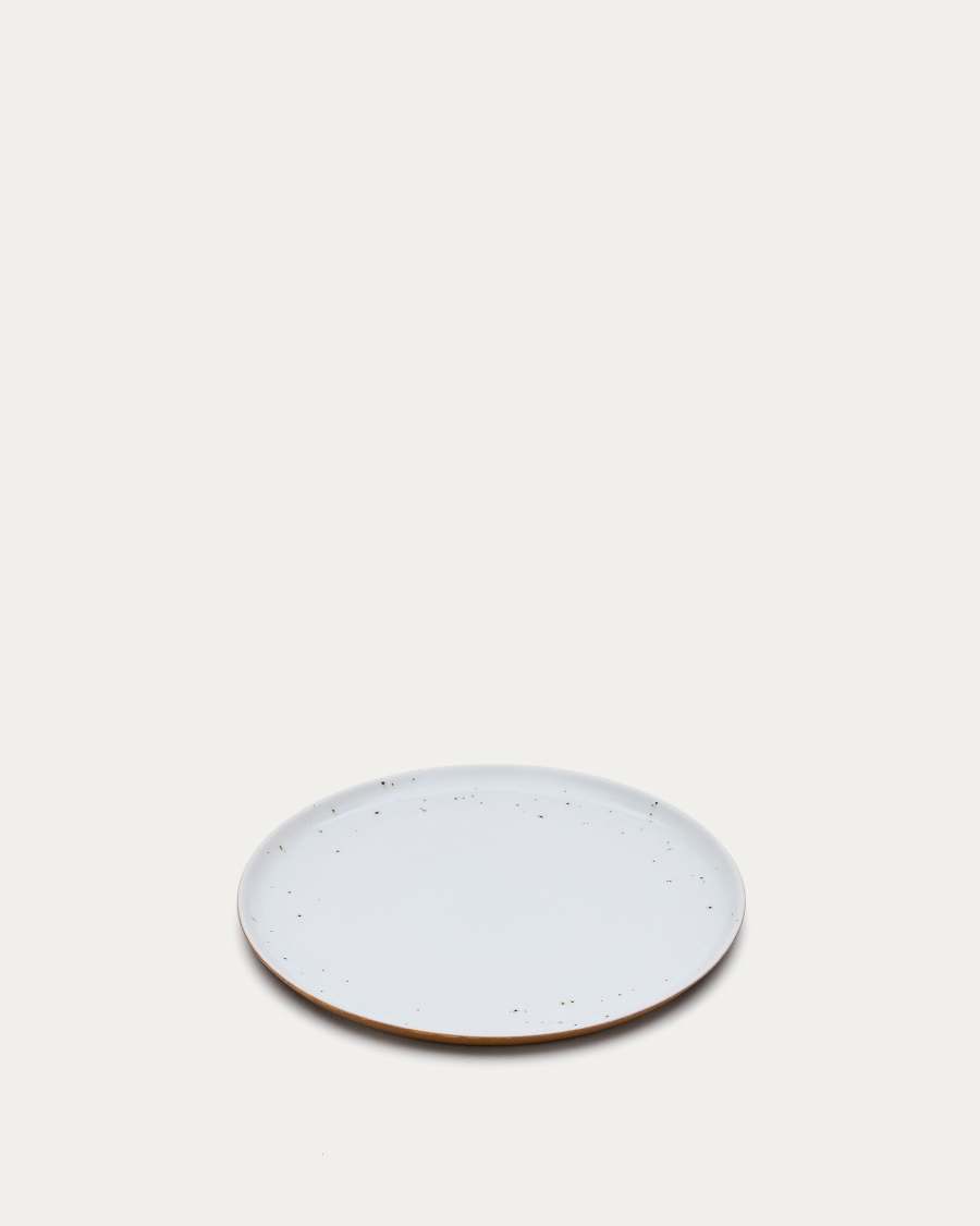 Publia white ceramic dessert plate
