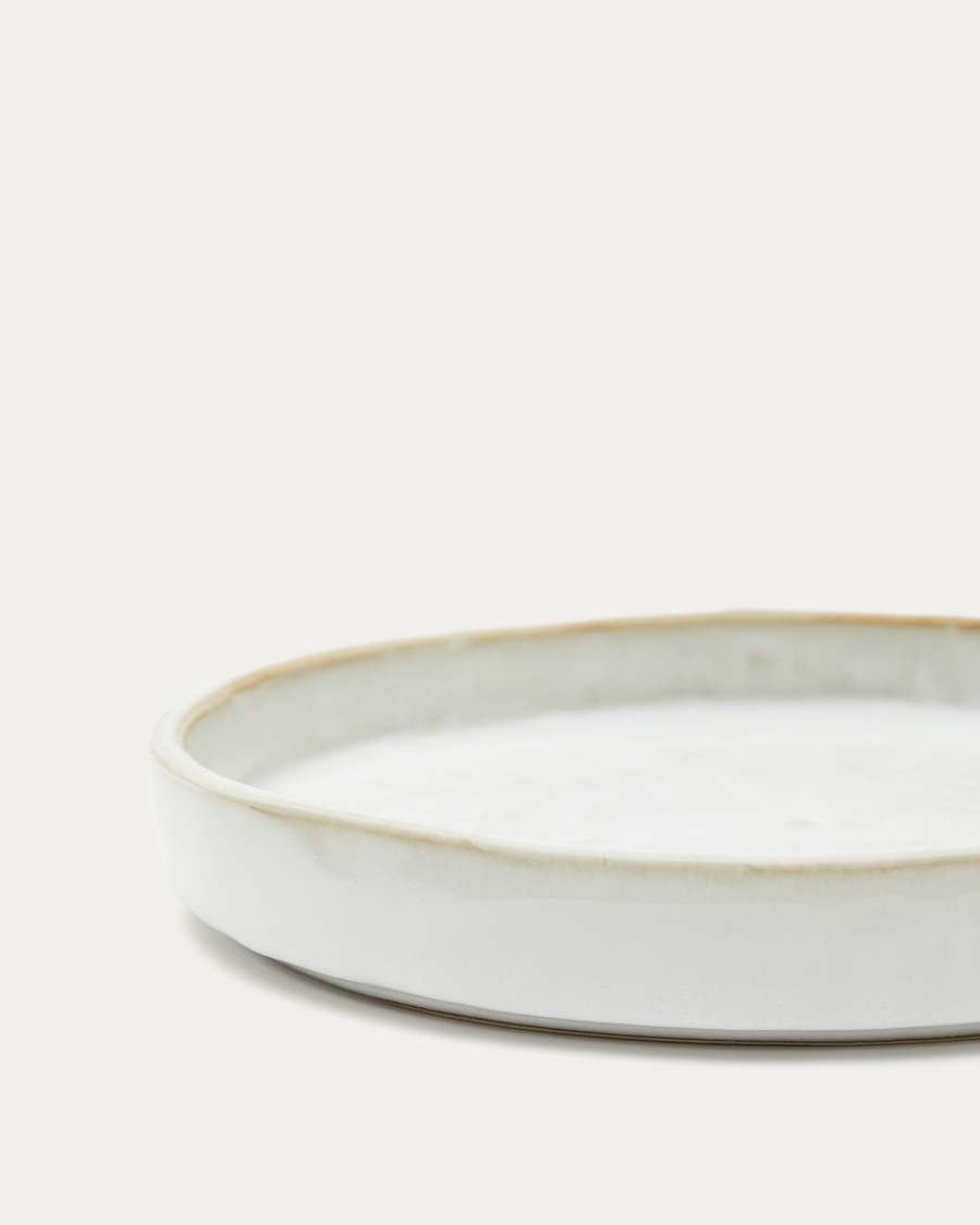 Serni white, ceramic dessert plate